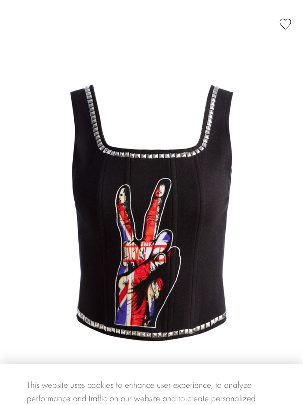 Alice + Olivia Black Tank with Multicolor Embellished Peace Hand - Picture 5 of 10
